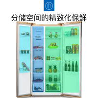 美菱(MELING)BCD-455WPCX 455升对开门冰箱 变频风冷 纤薄嵌入 低噪节能 家用电冰箱