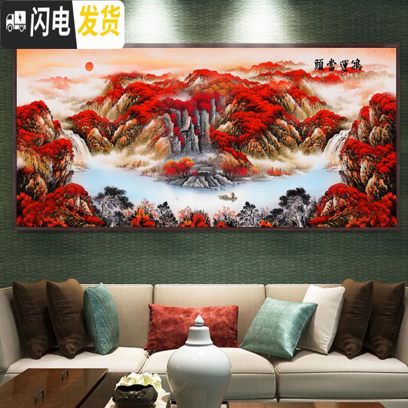三维工匠钻石画2019年新款鸿运当头客厅满钻十字绣钻粘画自粘 满钻-鸿运当头[280*110CM]免费补钻、多加30钻高清大图