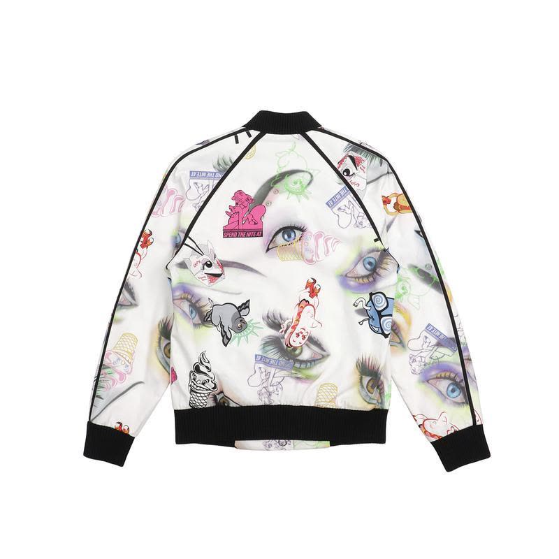 高田贤三(Kenzo)女款棉质印花棒球外套罗纹收口长袖休闲潮流套头图片