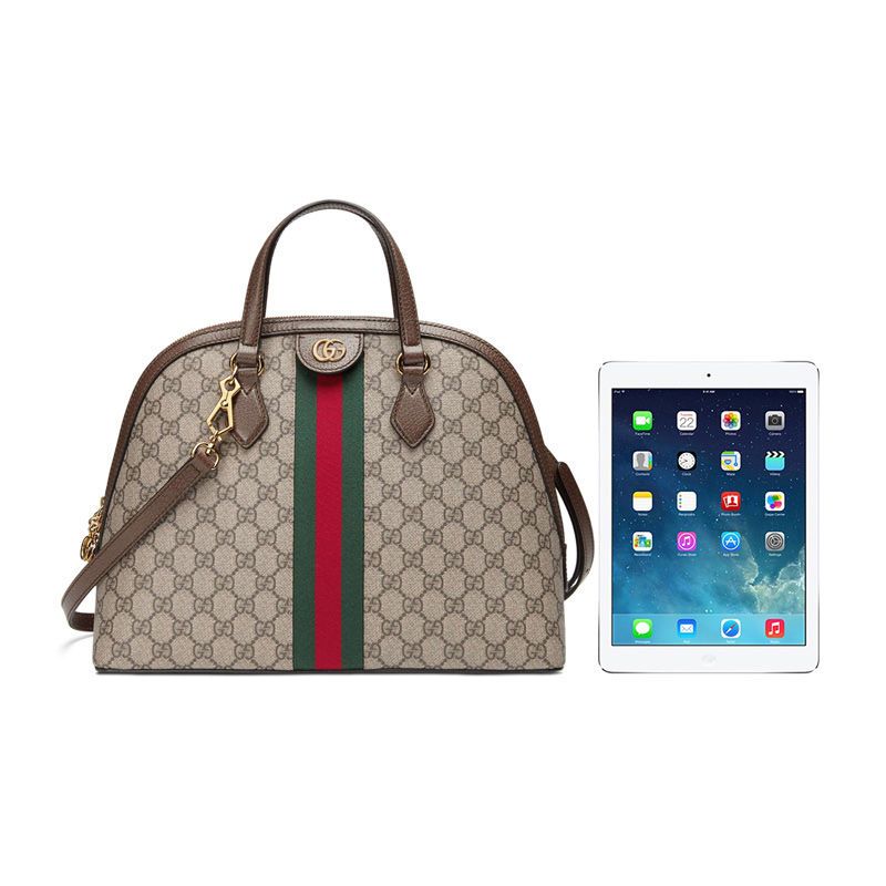 GUCCI 古驰 女士米色配乌木色帆布单肩包斜挎包 524533-K05NB-8745