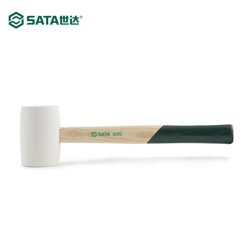 世达(SATA) 木柄白胶锤橡皮锤子 橡胶锤安装锤防震锤 木柄白胶锤1磅 92912 1把