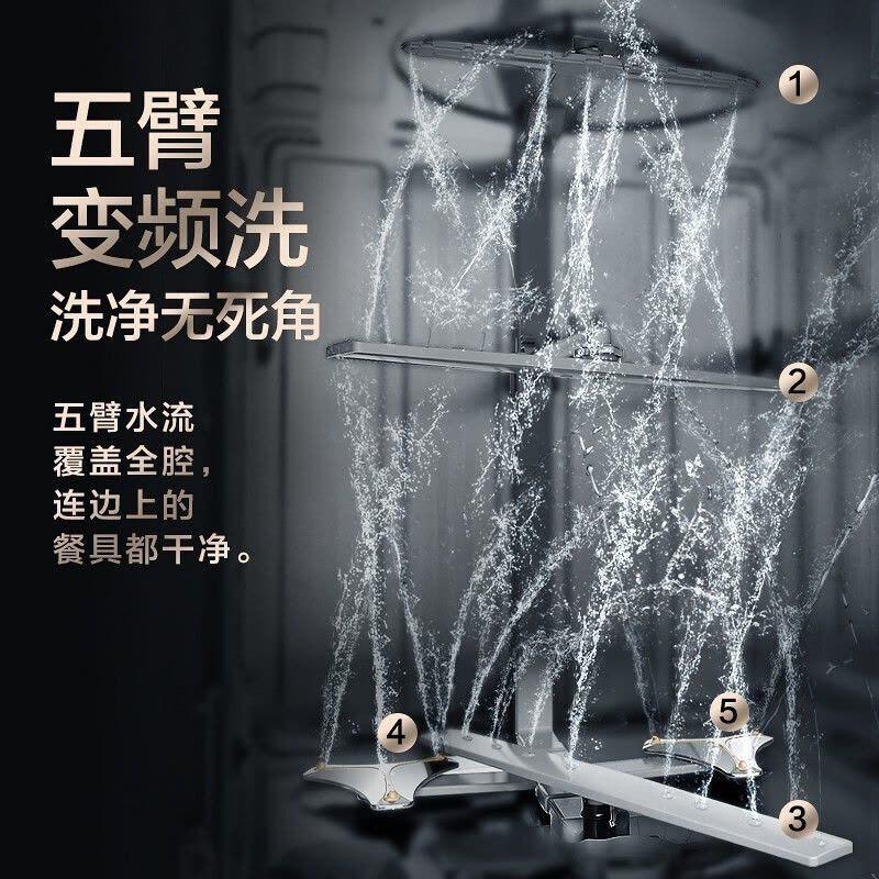 美的(Midea)洗碗机家用 15套 嵌入式 四星消毒 五臂飓风洗光触媒变频热风智能全自动刷碗机 P60图片
