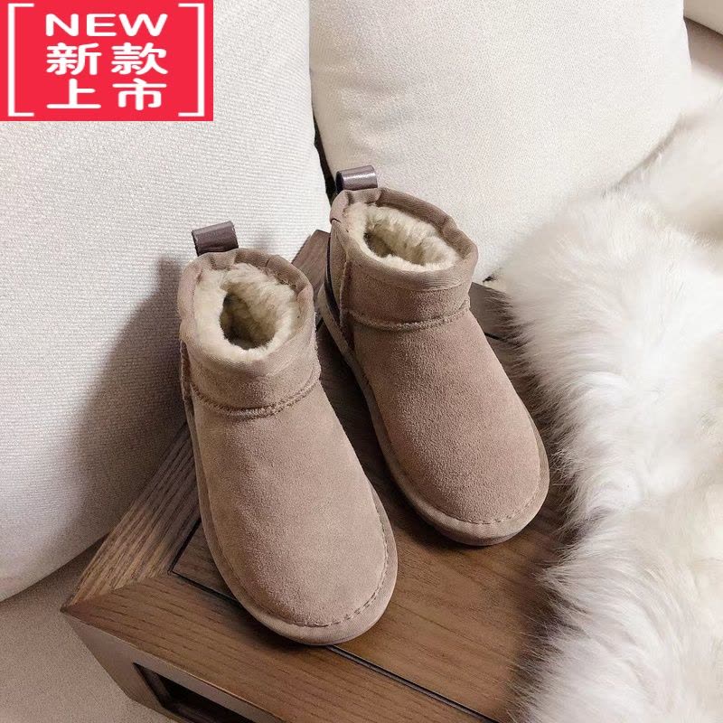 可莉允儿童雪地靴女短靴冬季新款加绒加厚保暖棉鞋亲子鞋图片