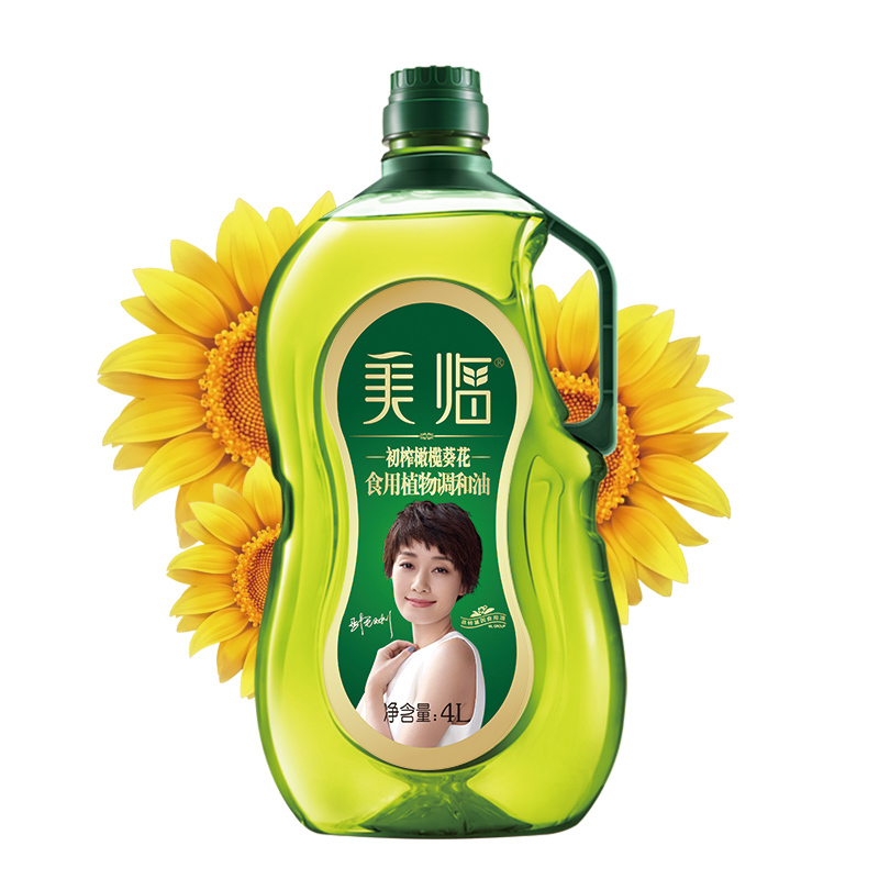 美临 初榨橄榄葵花调和油 食用油 (含18%橄榄油) 4L
