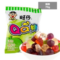旺旺 糖果 旺仔QQ糖青苹果味70g(果汁软糖儿童橡皮糖童年大礼包)