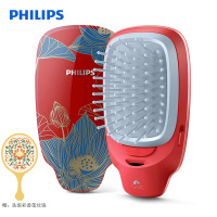 飞利浦(Philips) 负离子梳 按摩梳造型美发梳呵护头发防静电梳子颐和园联名女神专属礼盒HP4722/35BP红色