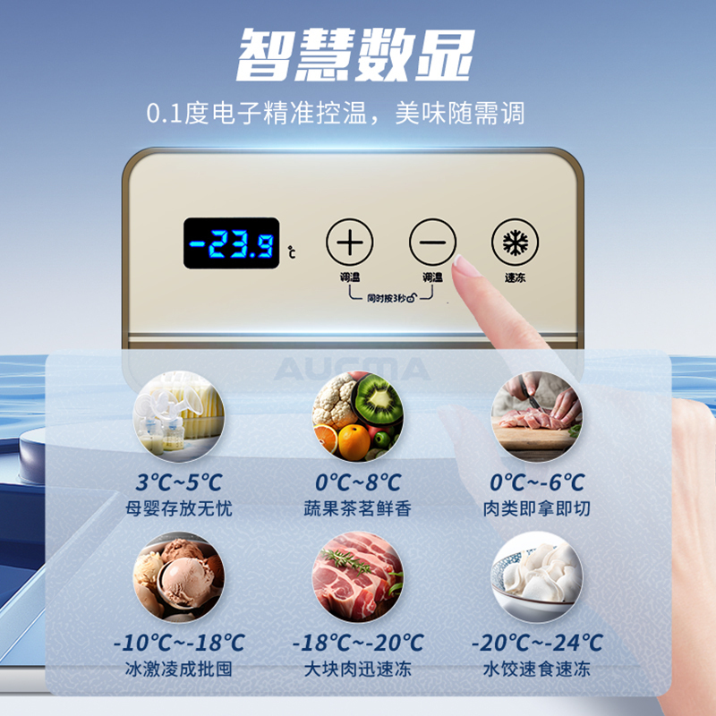 澳柯玛 BC/BD-202DNE 202L家用冷柜顶开冷冻冷藏冰柜升级电脑控温减霜少霜一级能效高清大图
