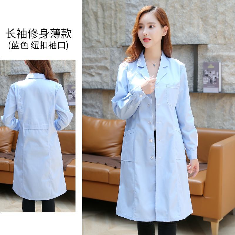 白大褂短袖女医生服夏季装长袖薄款衣实验学生美容院师护士工作服