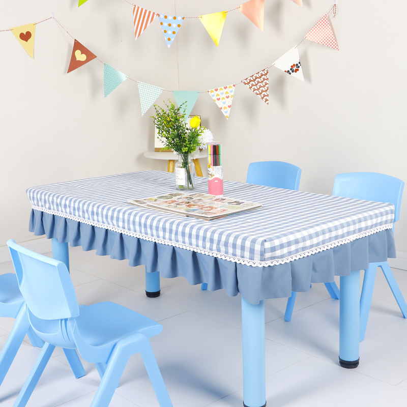 绿色小格简易款 60*40cm 幼儿园专用桌布套小学生桌布桌罩课桌套长