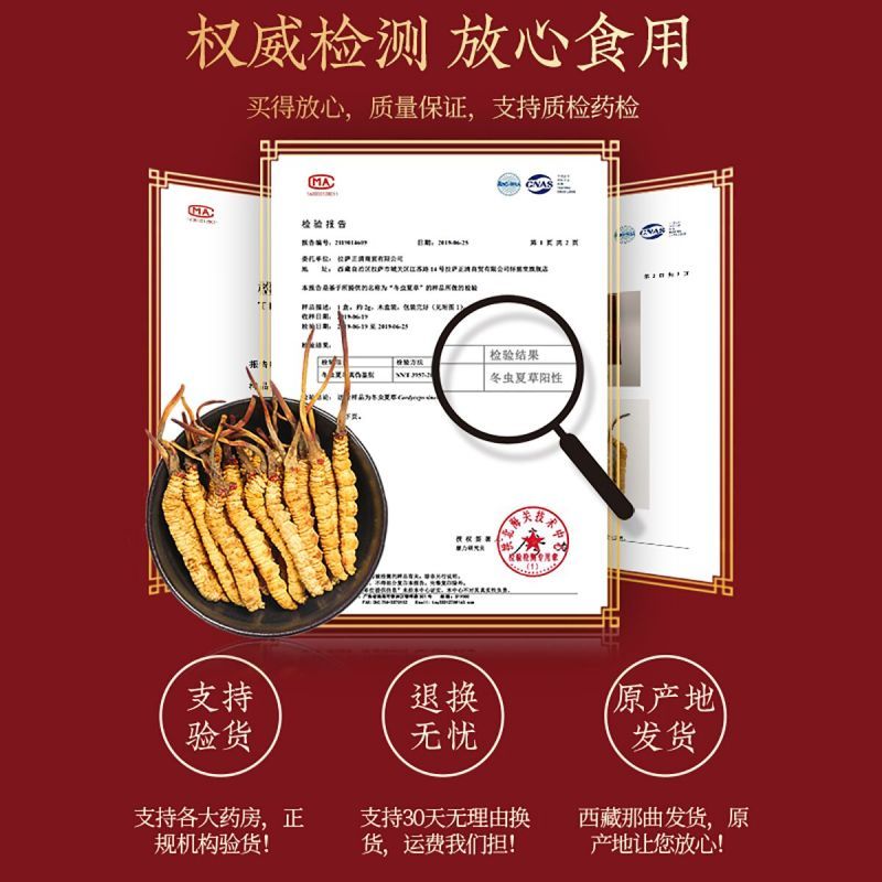 怀慈堂冬虫夏草正品干货虫草礼盒头期无断草送礼滋补养生佳品4根/克 1克装2015
