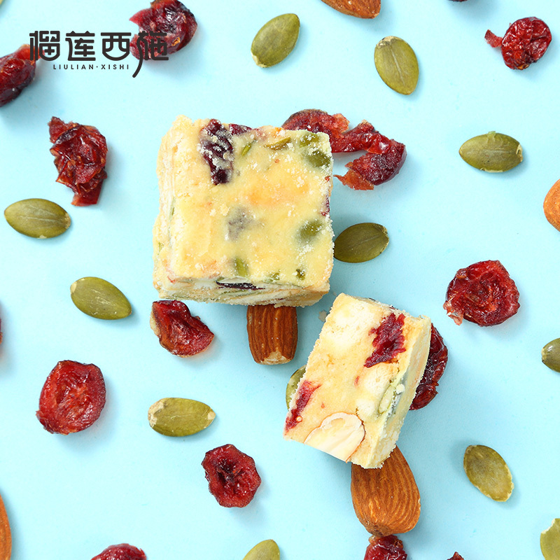 榴莲西施 榴莲味雪花酥牛轧糖90g*3牛奶扎芙网红零食办公室下午茶
