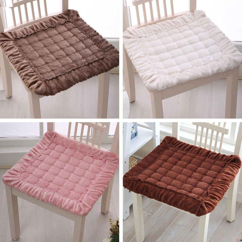 美帮汇毛绒加厚电脑座垫办公椅子垫坐垫餐桌椅垫学生坐垫防滑定做高清大图