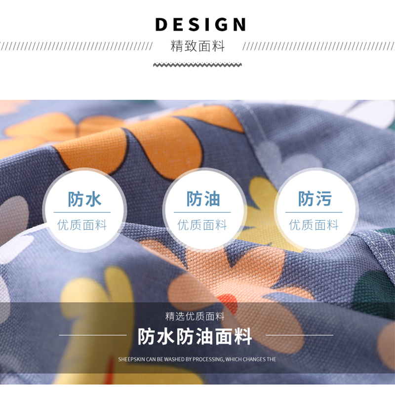 围裙女家用厨房防水防油污可擦手工作服新款情侣可爱时尚做饭罩衣高清大图