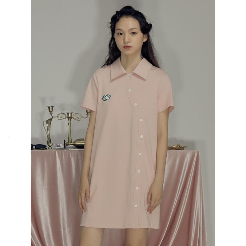 女夏2018不对称甜美短裙气质宽松慵懒连衣裙