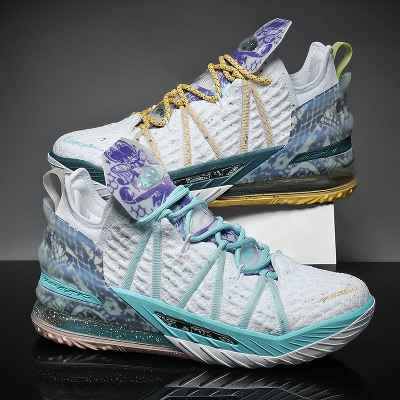 詹姆斯18冰蓝洛杉矶全明星玩转未来紫金重器篮球鞋气垫16耐磨欧文7
