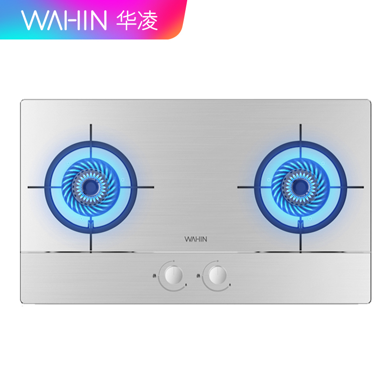 美的出品WAHIN华凌燃气灶JZT-HQ6 家用大火力不锈钢面板燃气灶 4.5KW猛火一级能效灶具 天然气灶具