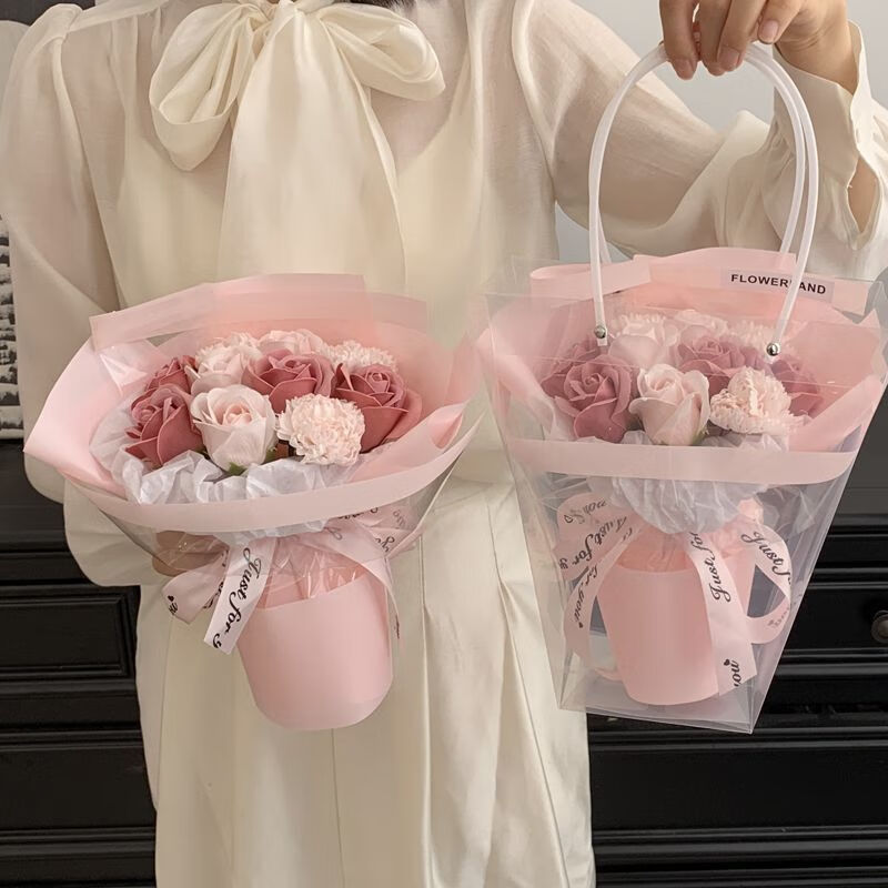 维诺亚玫瑰花束生日礼物毕业送女朋友妈妈仿真假花香皂肥皂花情人节礼物高清大图