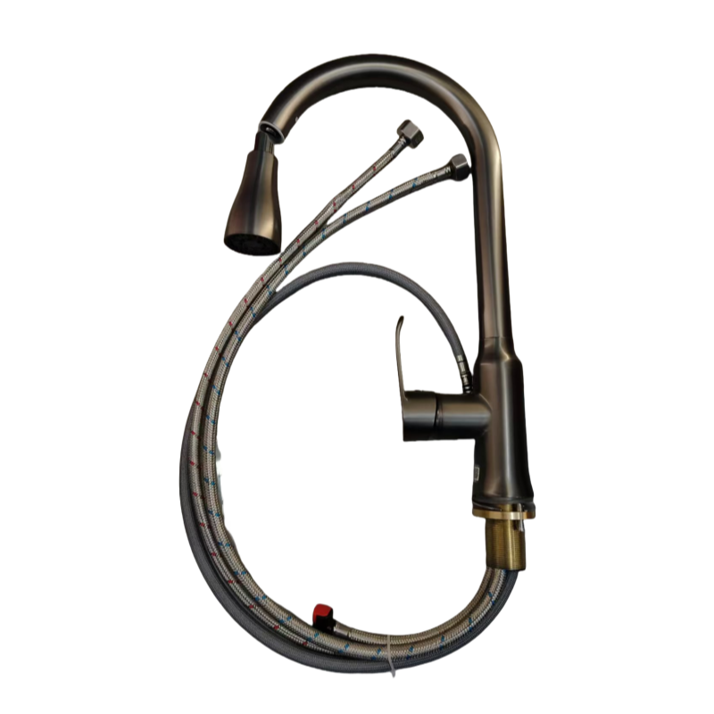 南方卫通 抽拉菜盆冷热龙头 枪灰宝塔5515 / 个高清大图