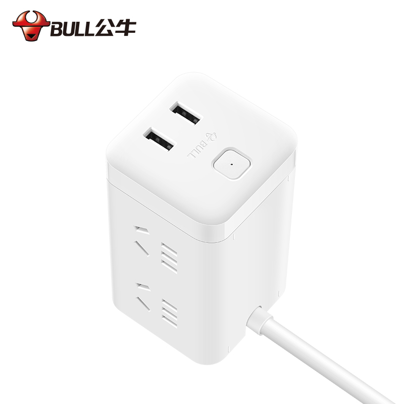 公牛(BULL)大魔方智能USB插座 GN-UU2126白色大魔方USB插座全长1.8米插排/排插/接线板/拖线板