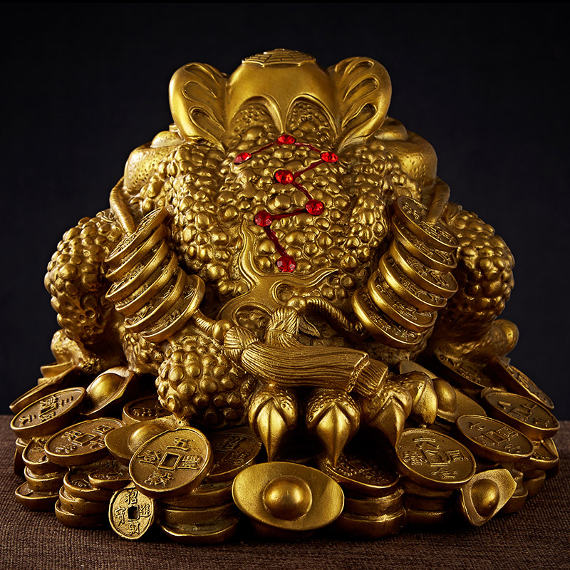 家柏饰(CORATED)铜金蟾摆件三足金蝉三脚蟾蜍铜金蟾开业礼品高清大图