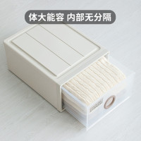 茶花 收纳箱 大号收纳盒内衣整理箱子储物箱 抽屉式单层收纳柜 两只装