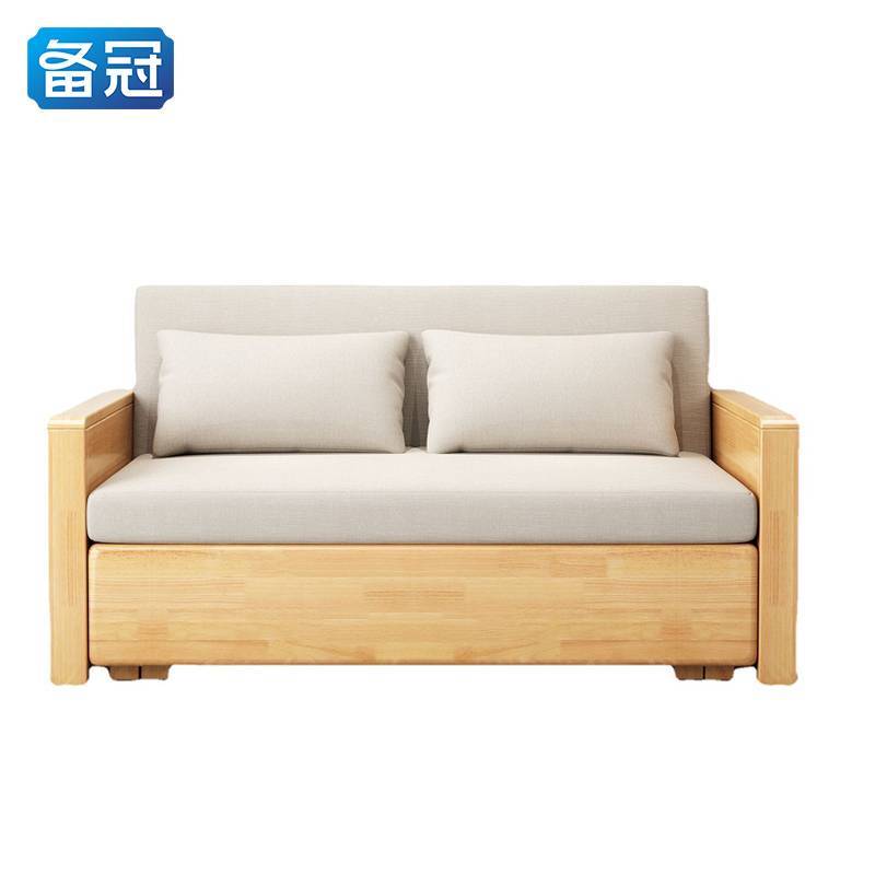 备冠 沙发床 1.8m原木色灰白垫 张高清大图
