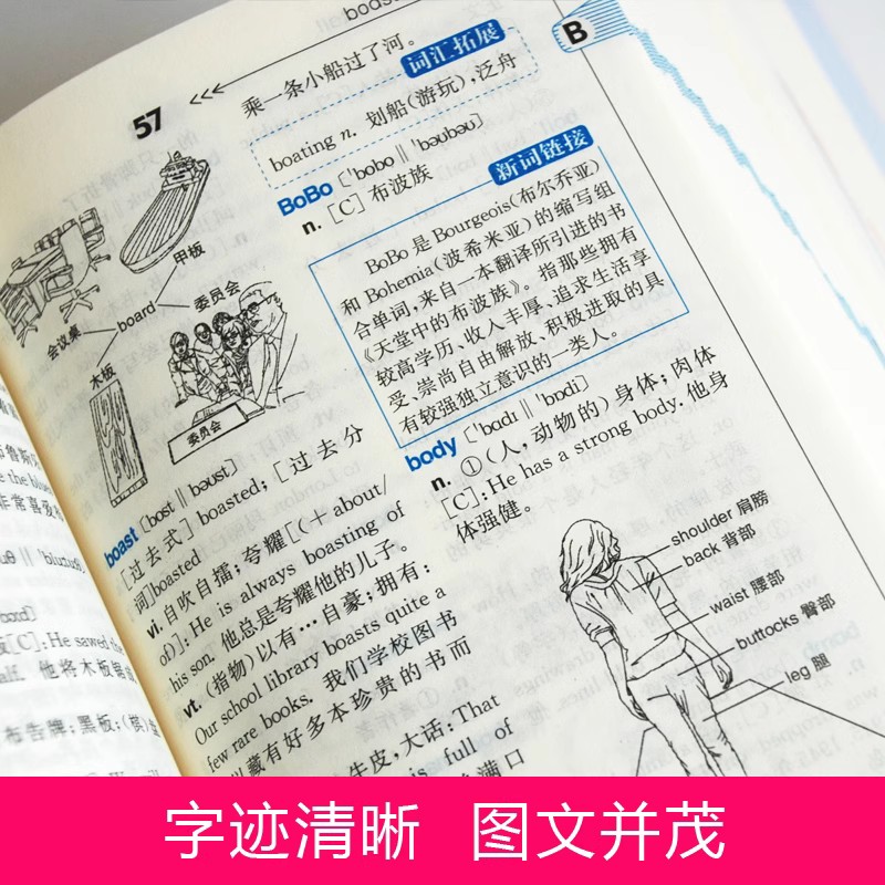 [正版]双色 英汉汉英多用词典 英汉汉英小词典 字典英语初高中小学生学习中英文互查工具书教辅音标英译汉汉译英双译解 学高清大图