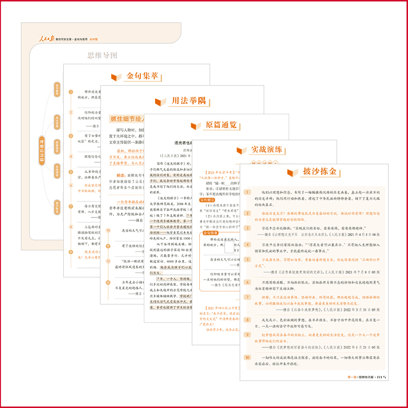 金句与使用 高中通用 [正版]2023人民日报教你写好文章金句与使用中考版高考版热点与素材技法与指导高一二三语文满分作文