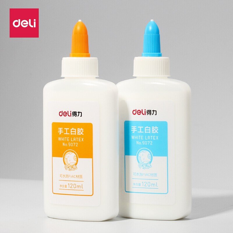 得力deli9072白胶手工学生胶水手工胶水白胶白乳胶水液体胶白胶120ml