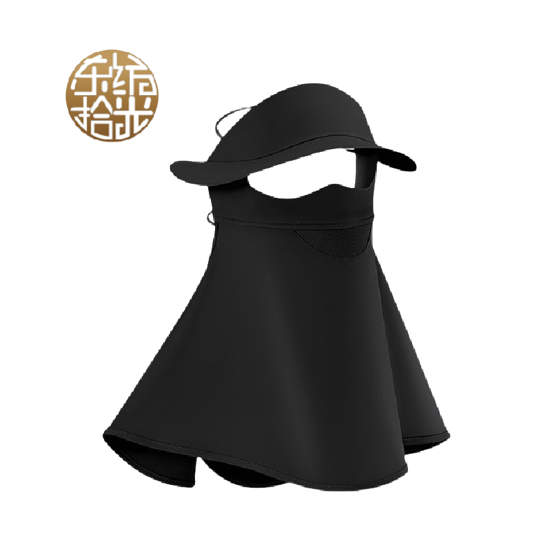 东纺拾光 DF2019 女款冰丝防晒加长护颈口罩暗夜黑 1只/包高清大图