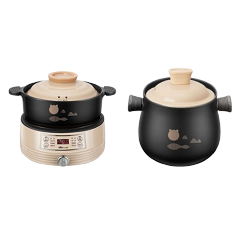小熊电炖锅2L+4L快速焖炖锅分体式高温陶瓷双锅DSG-B40J3