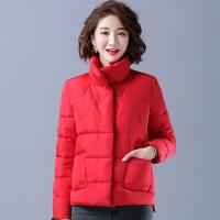 迪鲁奥（DILUAO)羽绒服2021年新款女短款减龄妈妈外套冬无帽小_677 XL 红色