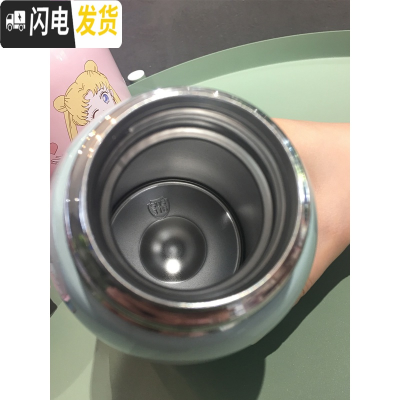 三维工匠316不锈钢儿童保温杯带吸管两用小学生可爱便携水壶男女宝宝水杯 恐龙蓝色500+双盖送同款杯套