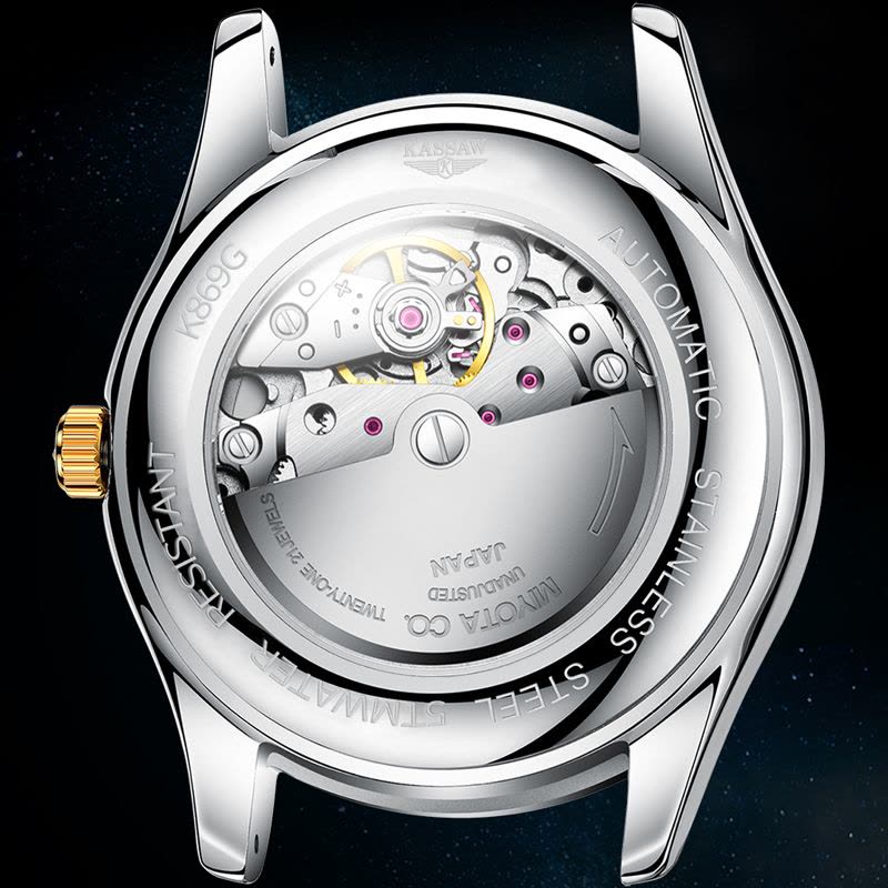 卡梭(KASSAW)手表自动机械表双日历机械男表时尚商务休闲夜光防水手表男K869G K864G图片