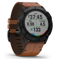 佳明GARMIN Fenix6X Pro蓝宝石镜面棕色皮革表带户外运动智能功能手表心率血氧音乐支付跑步越野GPS手表