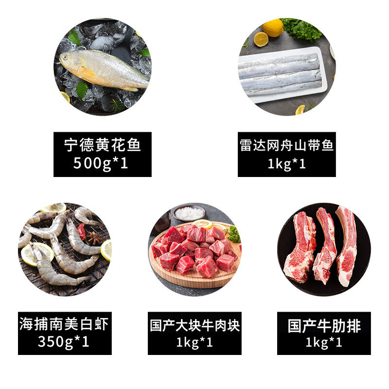 鲜到鲜得 纳福生鲜礼包 3850g高清大图