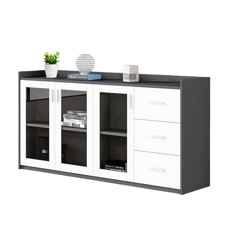 铭思达矮柜三门三抽台高清大图