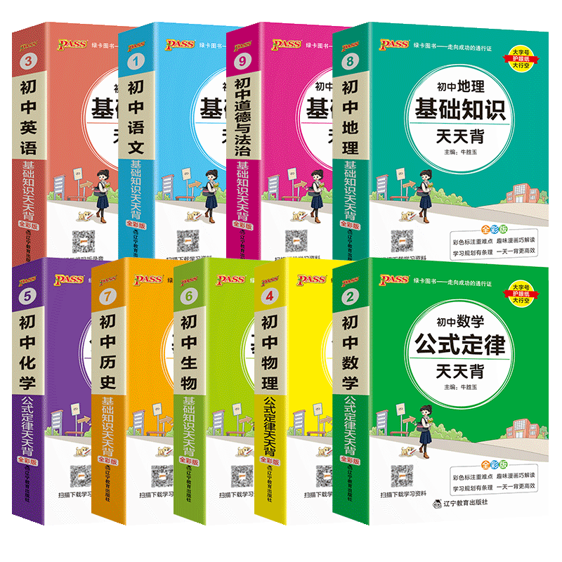 爆卖款[初中9本套装全] 初中通用 [正版]2024新版天天背系列初中地理基础知识湘教版初中会考资料口袋书生物历史化学语高清大图