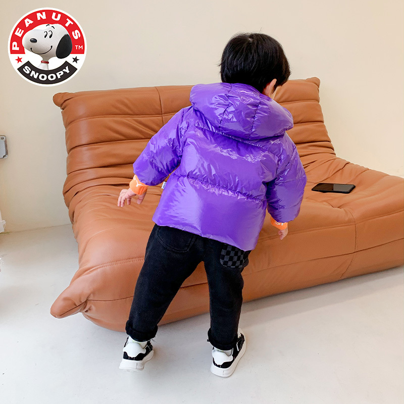 史努比(SNOOPY)新款儿童羽绒服中小童宝宝加厚羽绒服男女童印花保暖外套AF016