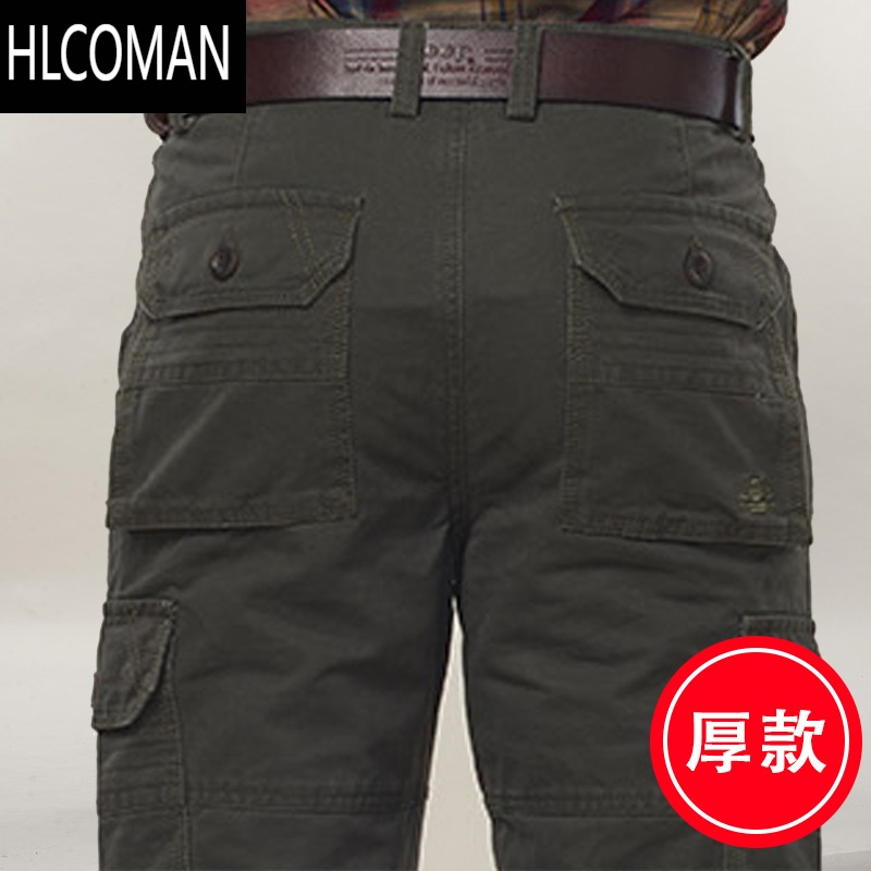 HLCOMAN宽松百搭休闲裤薄款长裤子多口袋工装男裤中青年裤男