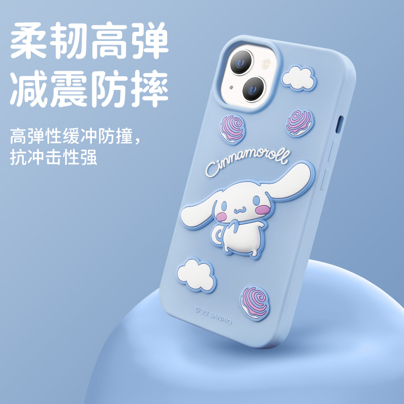 优加三丽鸥适用苹果13手机壳iPhone12/14promax卡通可爱大耳狗3D立体公仔防摔软壳14plus保护套女