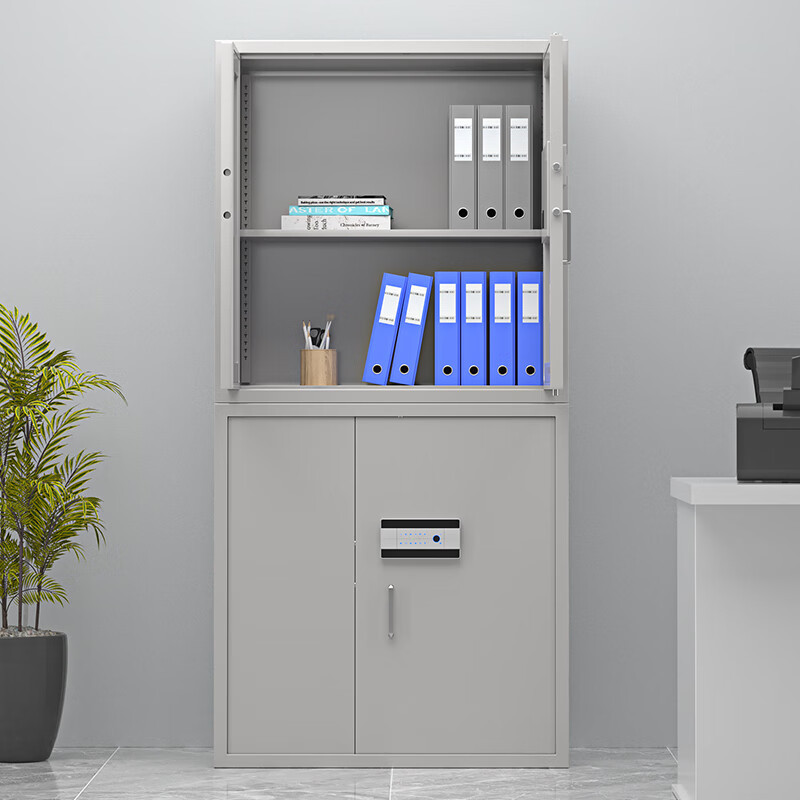 虎牌 保密柜 档案柜资料柜文件柜分体双节指纹密码保险柜办公柜文件柜高清大图