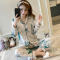 咭木咭木(JIMU JIMU)睡衣女春秋季夏长袖韩版月子服甜美可爱薄款开衫家居服产后套装