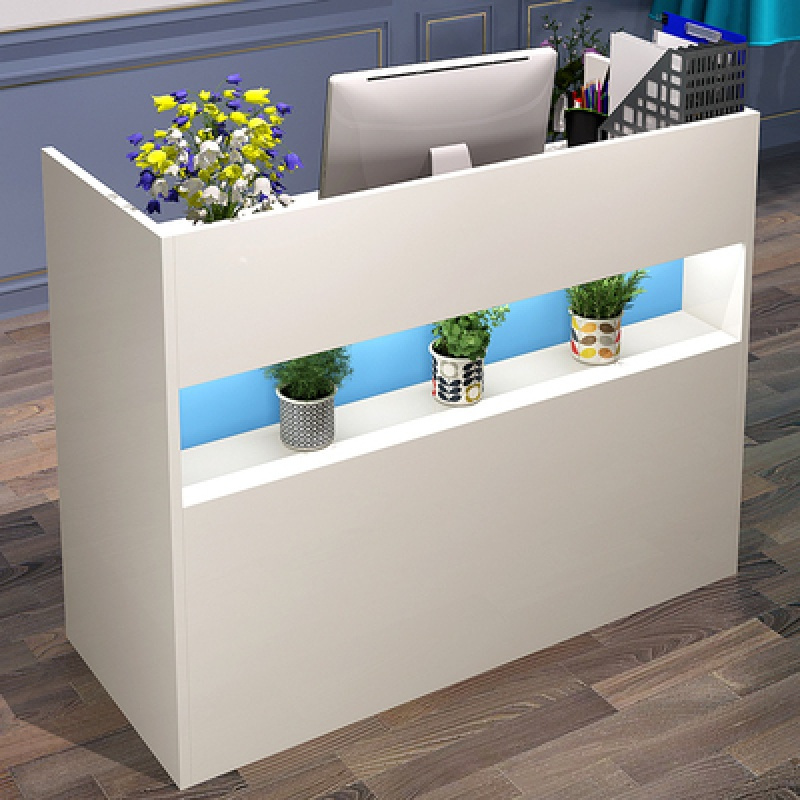 艺可恩收银台吧台简约现代小型店铺饭店服装店柜台桌前台接待台视频