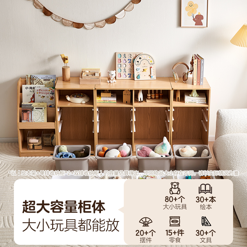 全友家居书报架简约现代儿童收纳柜组合青少年卧室分区储物展示柜高清大图