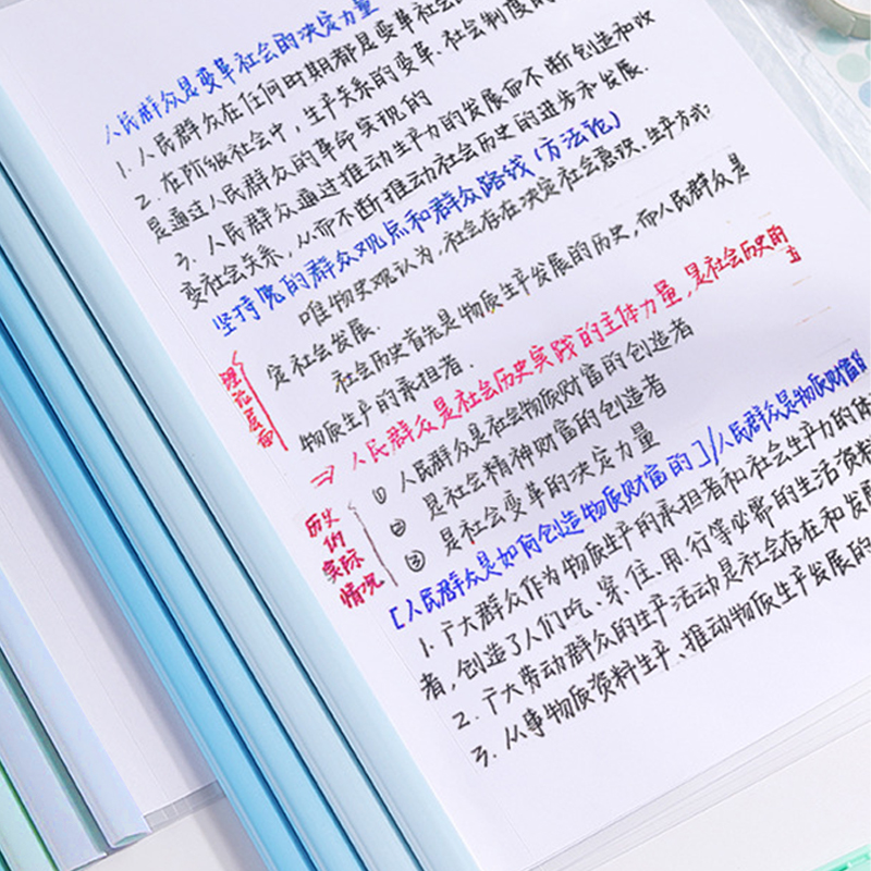 伴公式B1236A4透明文件抽杆夹蓝色10个/包高清大图