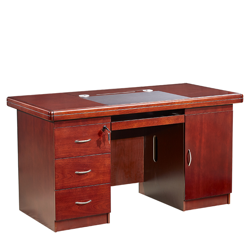 森林宫殿胡桃色贴实木皮办公桌电脑桌班桌主管桌加厚参数