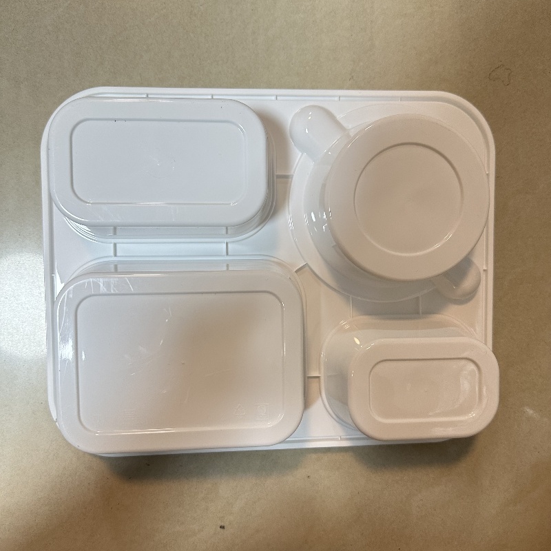 金胜星一次性锁扣四格餐盒 1100ml 100套/箱高清大图