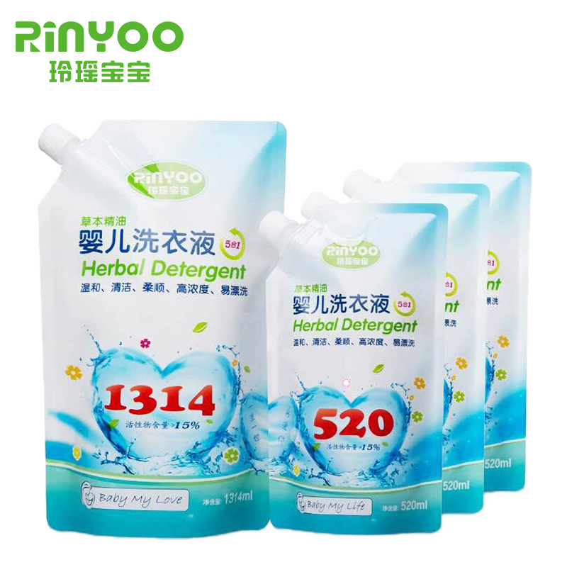 玲瑶婴儿洗衣液1314ML+520ML×3袋 组合装有香味