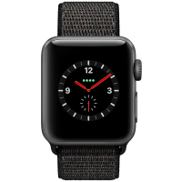 Apple Watch Series3 智能手表 GPS+蜂窝网络款 38毫米 深空灰色铝金属表壳 黑色回环式运动表带